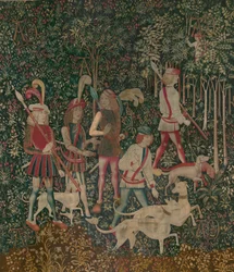 I cacciatori entrano nel bosco, c.1500